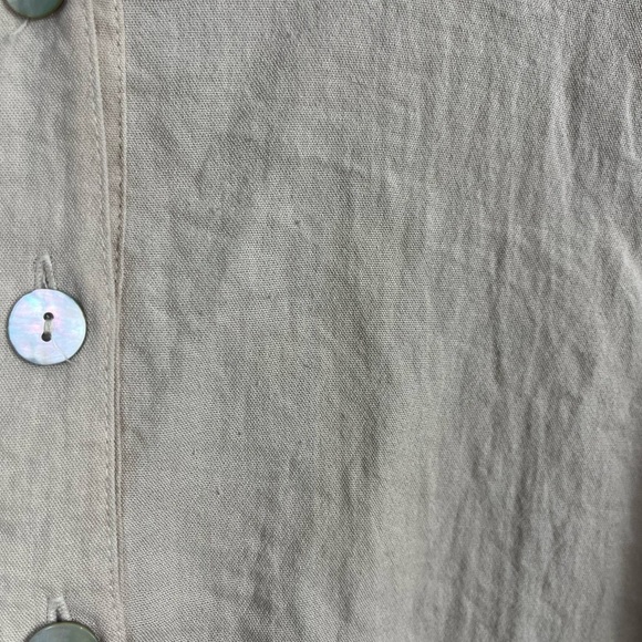 John Mark Women’s Tunic Blouse Beige Boho Pom Pom Trim Top Blouse Embellished S - Picture 6 of 8